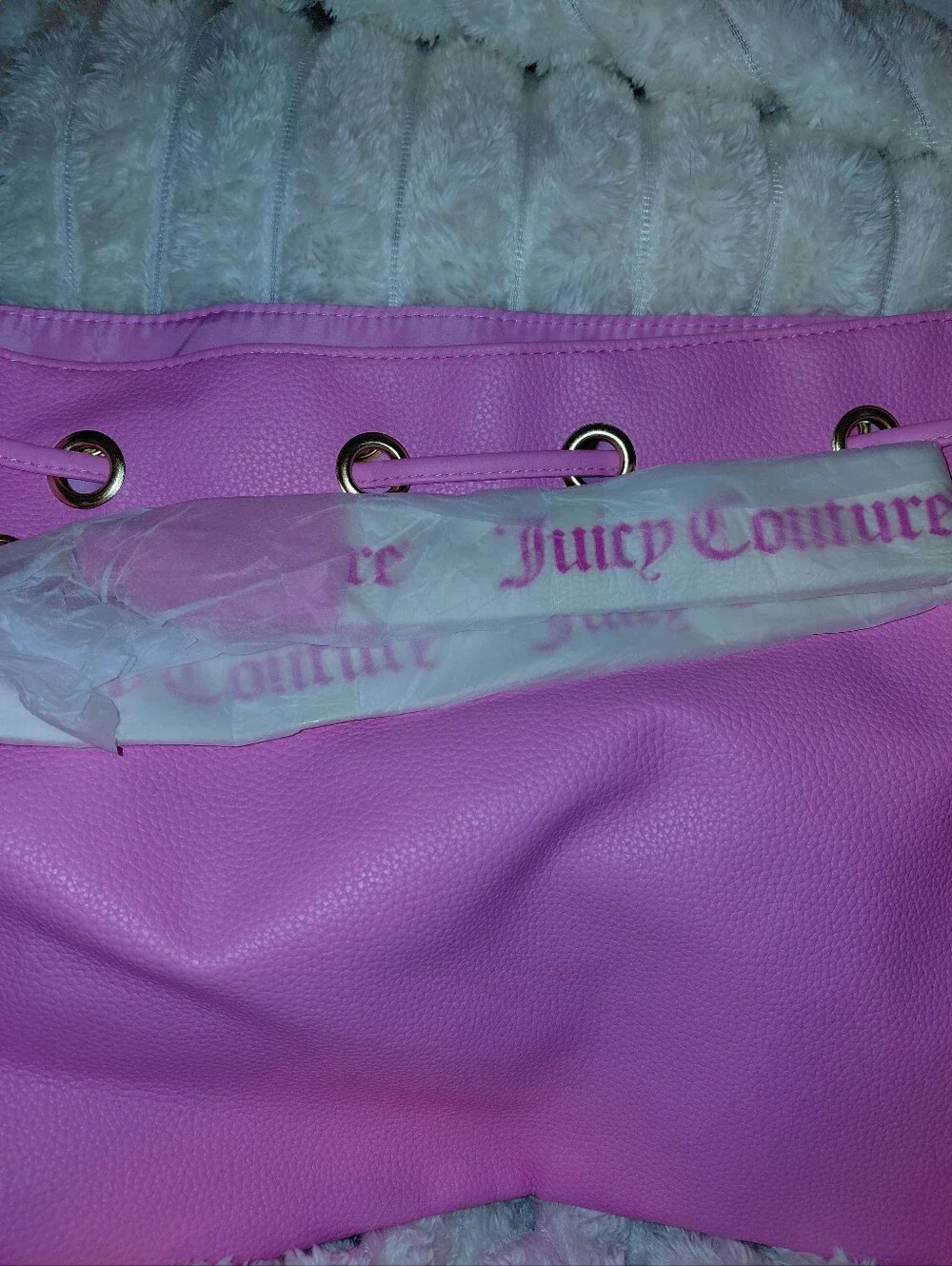 Bubblegum Pink Juicy Couture Bucket Jawstring Tote Bag